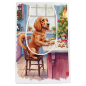 Cute Cocker Spaniel Gingerbread Baking Christmas ミディアムペーパーバッグ (正面)