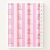 Cute Cocker Spaniel Puppy Pink Striped Notebook ノートブック (裏面)
