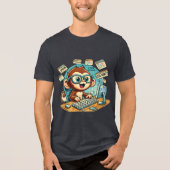 Cute Code Monkey Programmerデザイン トライブレンドＴシャツ (正面)