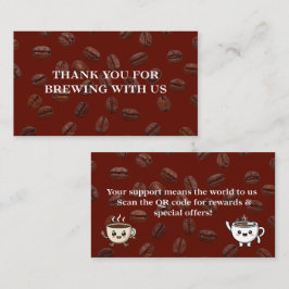 Cute Coffee Beans Thank You Card Design ロイヤリティカード
