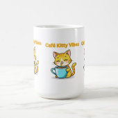 **Cute Coffee Cat – Adorable Cat Drinking Coffee I コーヒーマグカップ (中央)