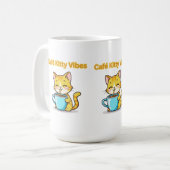 **Cute Coffee Cat – Adorable Cat Drinking Coffee I コーヒーマグカップ (正面左)