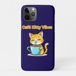 **Cute Coffee Cat – Adorable Cat Drinking Coffee I iPhone 11 Proケース