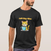**Cute Coffee Cat – Adorable Cat Drinking Coffee I Tシャツ (正面)
