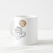 Cute Coffee Cat Mug Cozy “Coffee Time” Kitten Cup コーヒーマグカップ (正面左)