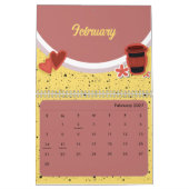 Cute Coffee Cup 2026 Calendar カレンダー (2月 2027)