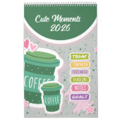 Cute Coffee Cup 2026 Calendar カレンダー (カバー)