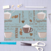 Cute Coffee Cups Cream Caffeine Grains Brown Heart 薄葉紙 (クラフト)