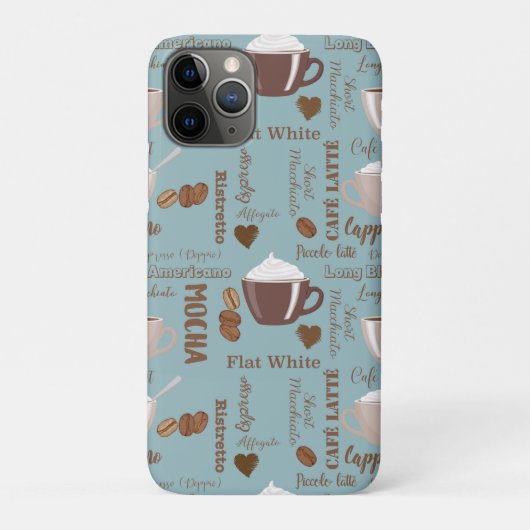 Cute Coffee Cups Cream Caffeine Grains Brown Heart Case-Mate iPhoneケース (裏)