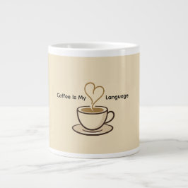 Cute Coffee Is My Love Language Mug ジャンボコーヒーマグカップ