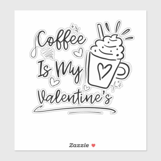 Cute Coffee Is My Valentine - Funny Coffee Lover G シール (シート)