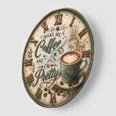 Cute Coffee Lover ラージ壁時計 (傾斜)