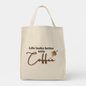 Cute Coffee Lover Graphic Tote bag for Women トートバッグ (裏面)