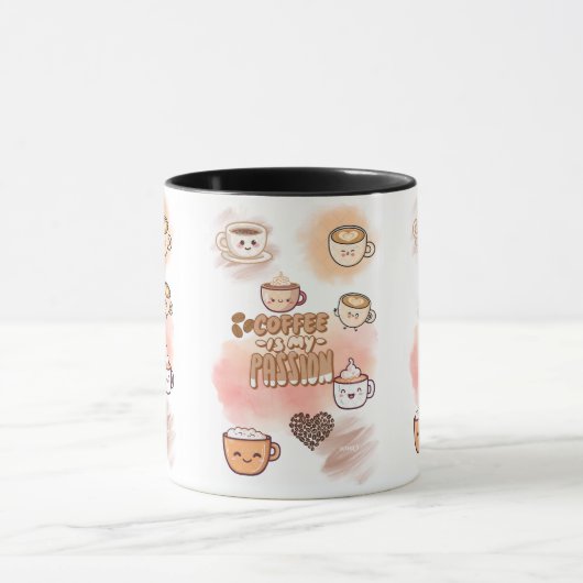 Cute Coffee Lover Mug – Kawaii Barista Cup | Coffe マグカップ (中央)
