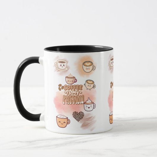 Cute Coffee Lover Mug – Kawaii Barista Cup | Coffe マグカップ (左)
