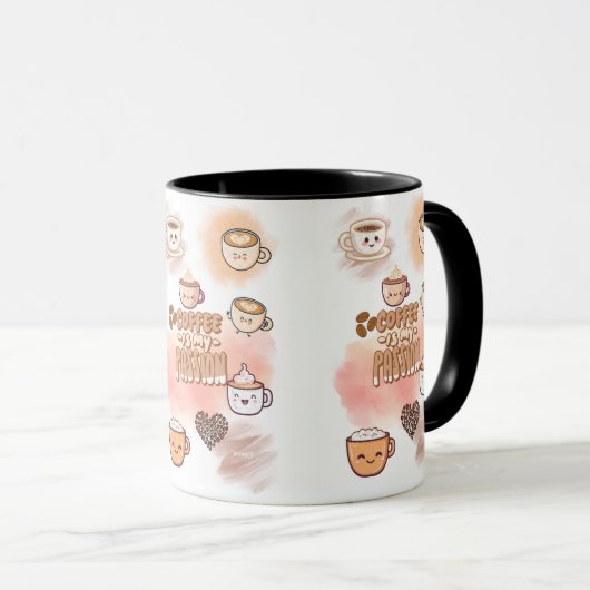 Cute Coffee Lover Mug – Kawaii Barista Cup | Coffe マグカップ (正面右)