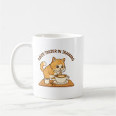 Cute Coffee Mug: "Coffee Taster in Training" Cat  コーヒーマグカップ (左)
