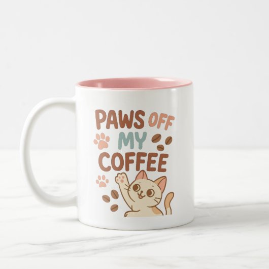 Cute Coffee Mug – Funny Cat Lover’s Cup ツートーンマグカップ (左)