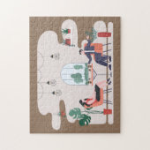 cute coffee shop lovers  ジグソーパズル (縦)