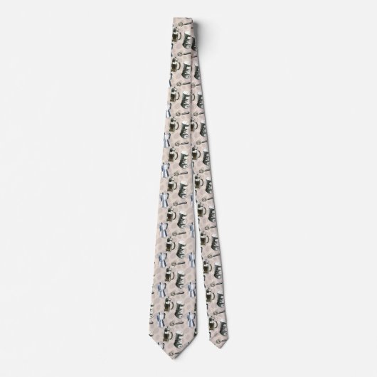 Cute coffee shop tiled pattern ネクタイ (正面)