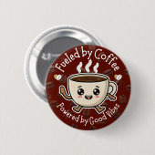 Cute Coffee Vibes Design 缶バッジ (正面&裏面)