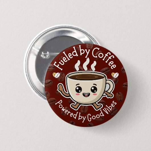 Cute Coffee Vibes Design 缶バッジ (正面&裏面)