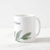 Cute CoffeeTime Teacup. Modern Minimalist Floral コーヒーマグカップ (正面右)