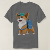 Cute Cogi Puppy Dog Backpack Baseball Cap Back To Tシャツ (デザイン正面)