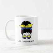CUTE COLOMBIANISIMA Colombian Girl Flag コーヒーマグカップ (左)