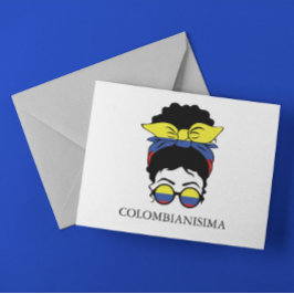 CUTE COLOMBIANISIMA Colombian Girl Flag ポストカード