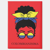 CUTE COLOMBIANISIMA Colombian Girl Flag マグネット (正面)