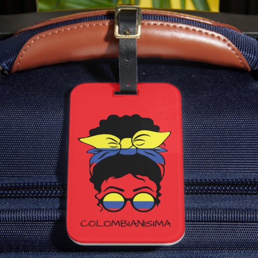 CUTE COLOMBIANISIMA Colombian Girl Flag ラゲッジタグ (正面インサイチュ2)