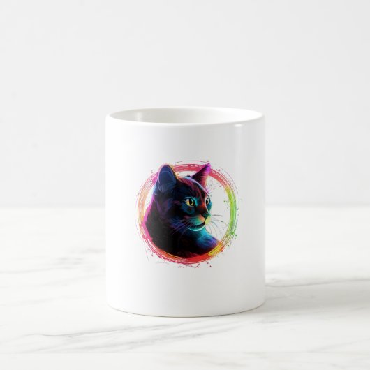 cute color full cat design コーヒーマグカップ (中央)