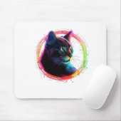 cute color full cat design マウスパッド (マウス)