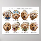 Cute Color Palette Custom Photo Paint Swatch Dog ポスター (正面)