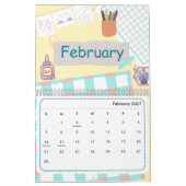 Cute Colorful 2026 Calendar カレンダー (2月 2027)