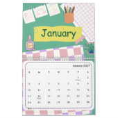 Cute Colorful 2026 Calendar カレンダー (1月 2027)