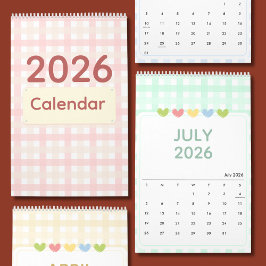 Cute & Colorful 2026 Calendar カレンダー