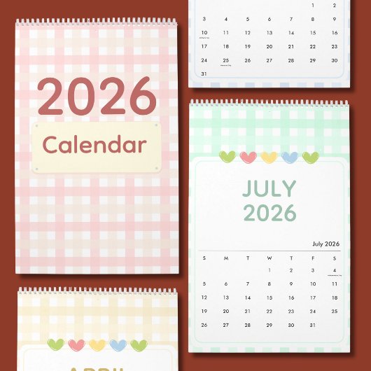 Cute & Colorful 2026 Calendar カレンダー