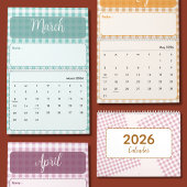 Cute & Colorful 2026 Calendar カレンダー