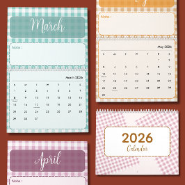 Cute & Colorful 2026 Calendar カレンダー
