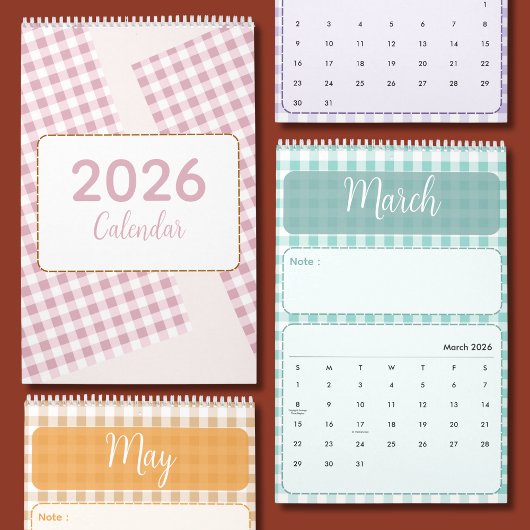 Cute & Colorful 2026 Calendar カレンダー