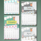 Cute Colorful 2026 Calendar カレンダー