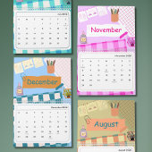 Cute Colorful 2026 Calendar カレンダー