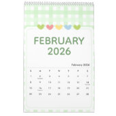 Cute & Colorful 2026 Calendar カレンダー (2月 2026)