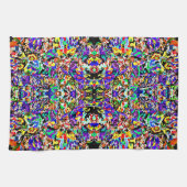 Cute colorful abstract painting キッチンタオル (横)