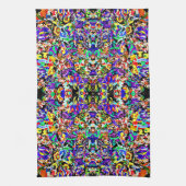 Cute colorful abstract painting キッチンタオル (縦)