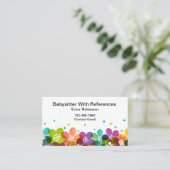 Cute Colorful Babysitter Business Cards 名刺 (スタンド正面)