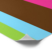Cute Colorful Bakery Macaroons Fun Stripe Wall Art ポスター (角)