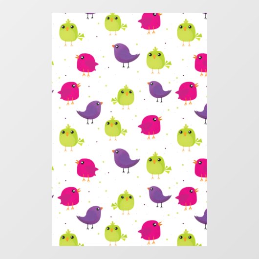 Cute colorful birds ウィンドウサイン (シート)